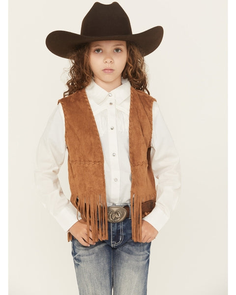 Girls Fringe Whip Stitch Short Vest