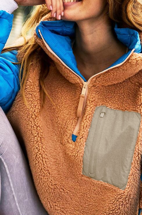 Girl's Sherpa Sweater Tri-Color