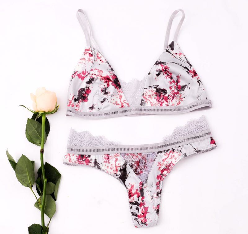 Floral Bra and Pantie Set