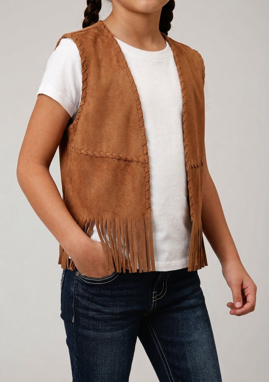 Girls Fringe Whip Stitch Short Vest