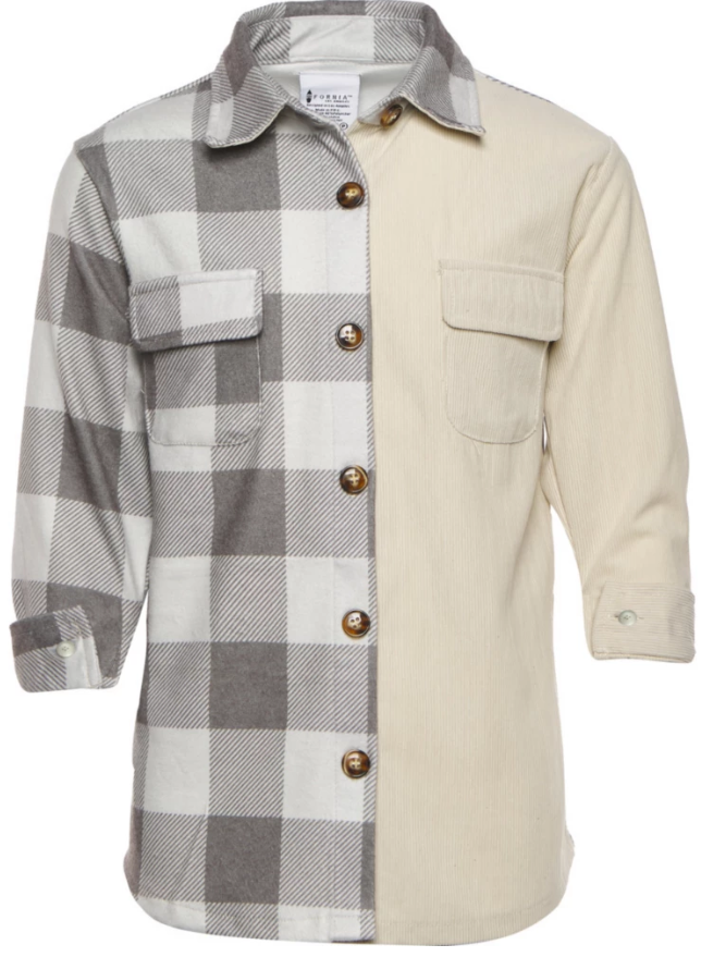Girls Plaid Button-Up