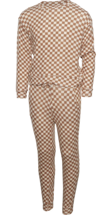 Kid's PJ Lounge Set Checkered image 1