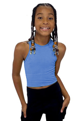 Girls' Chevron Crop Top Slate image 11