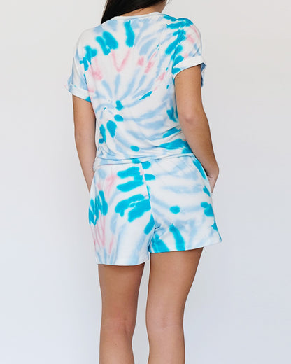 Tie Dye 2pc Lounge Set (Tee +Shorts)