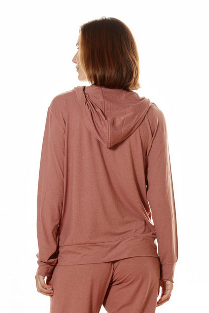Women's Yoga Zip-Up Marsala Heather image 1