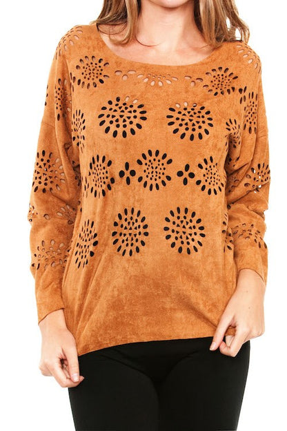 Women’s Faux Suede Blouse