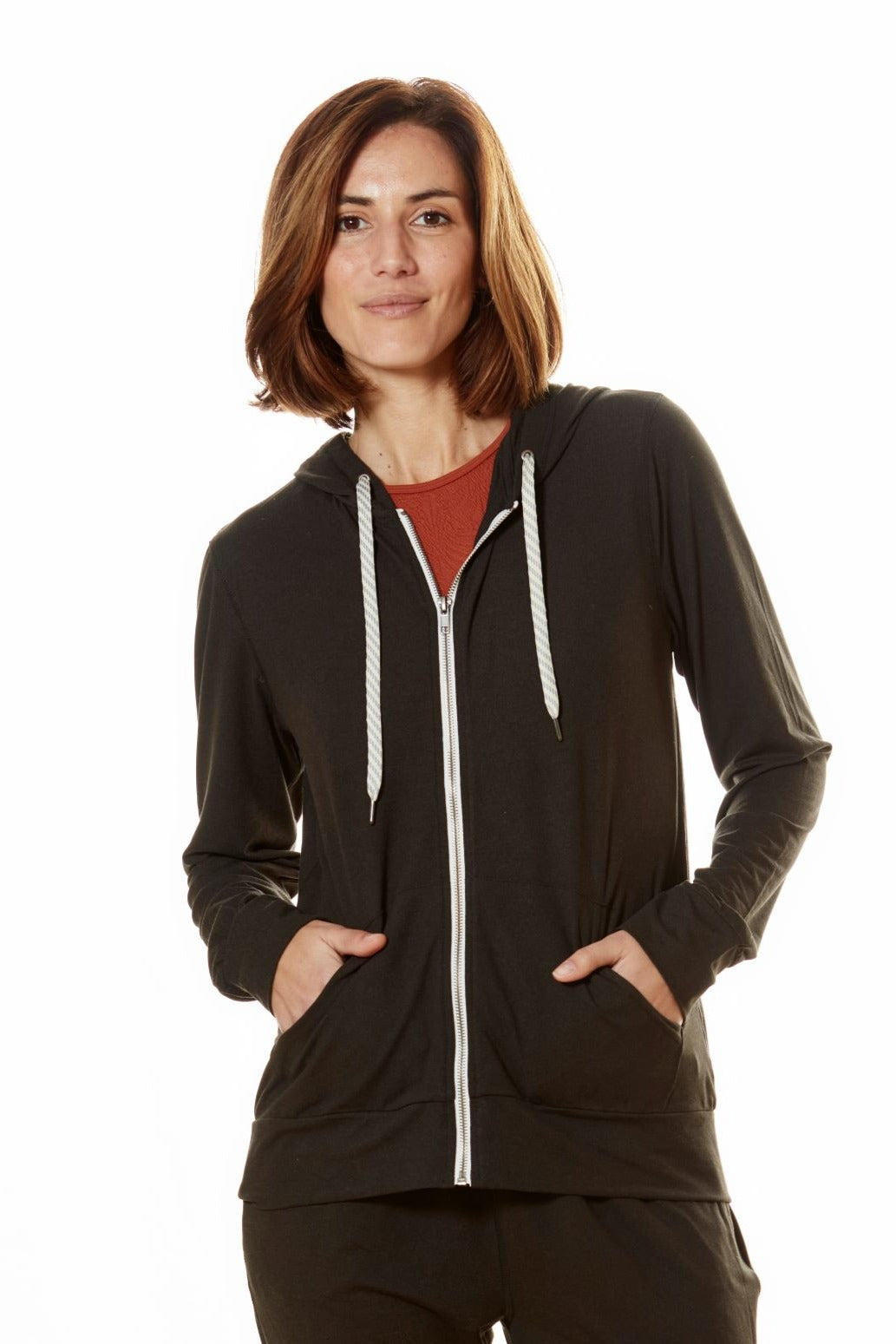 Women's Yoga Zip-Up Marsala Heather image 4