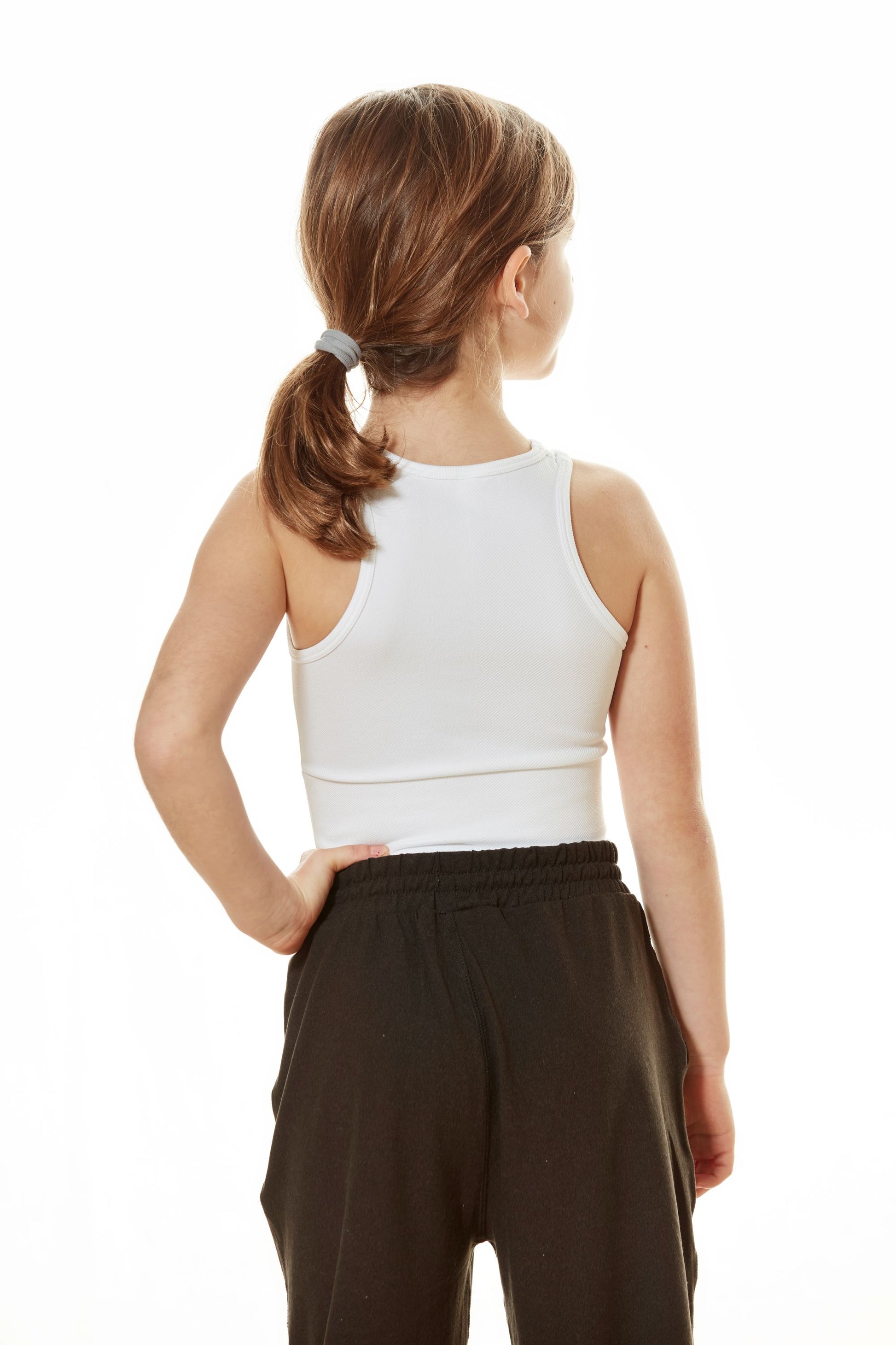 Girls' Chevron Crop Top Slate image 5