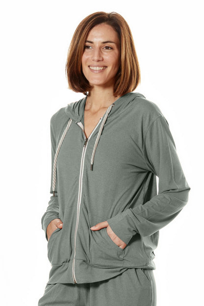 Women's Yoga Zip-Up Marsala Heather image 2