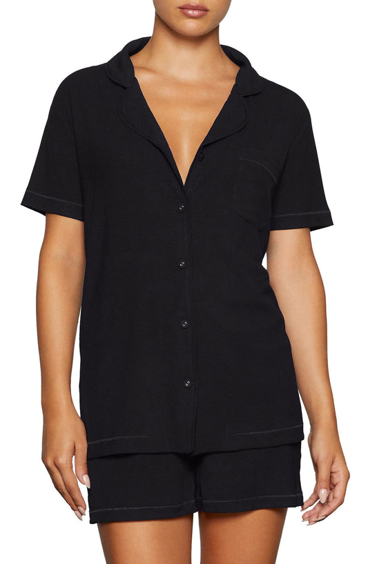 Women's Ribbed Short Sleeve Top