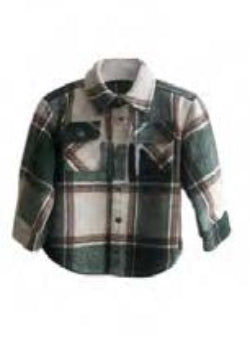 Girls Green Plaid Shacket