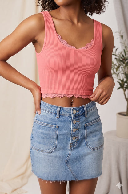 Women's Seamless Lace Scalloped Bra