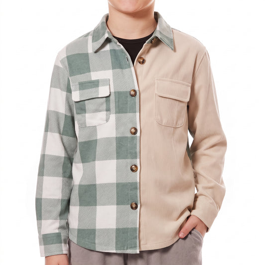 Girls Plaid Button-Up