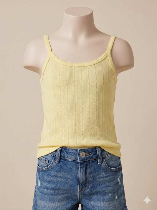 Girls Youth Pointelle Tank