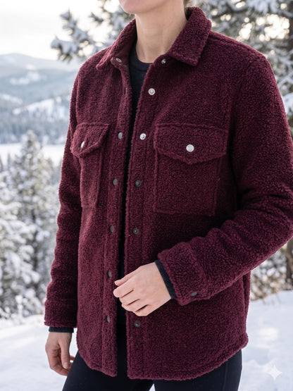 Women's Sherpa Button Up Jacket