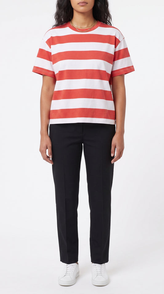 Women's Crew Neck Stripe Tee
