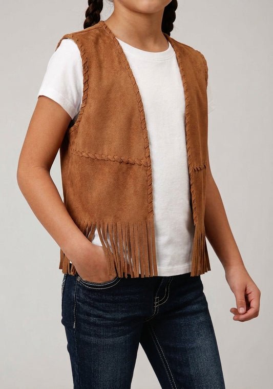Girls Fringe Whip Stitch Short Vest