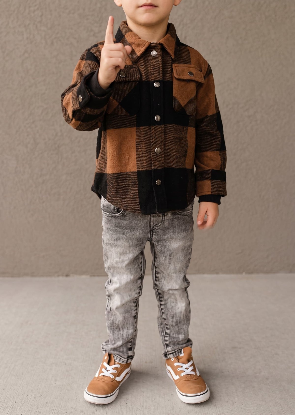 Kid's Shacket Butterscotch Plaid