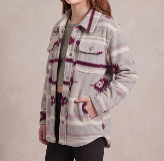Kid's Shacket Purple Aztec