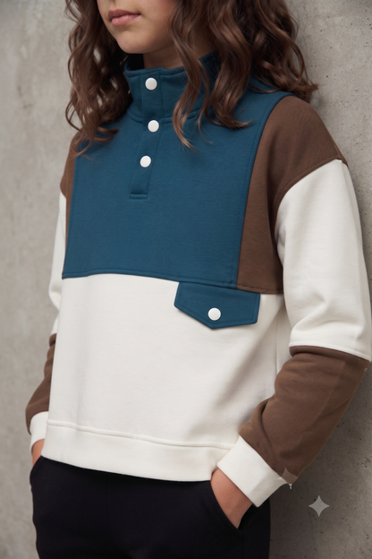 Girl's/Toddler's Scuba Color Block Sweater