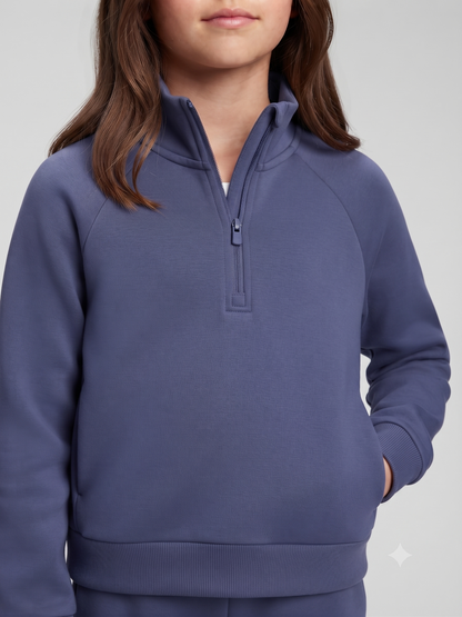Girls' Scuba Modal Quarter-Zip Sweatshirt