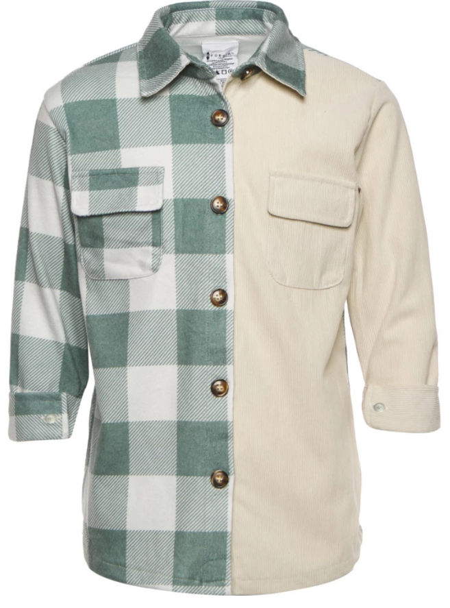 Girls Plaid Button-Up