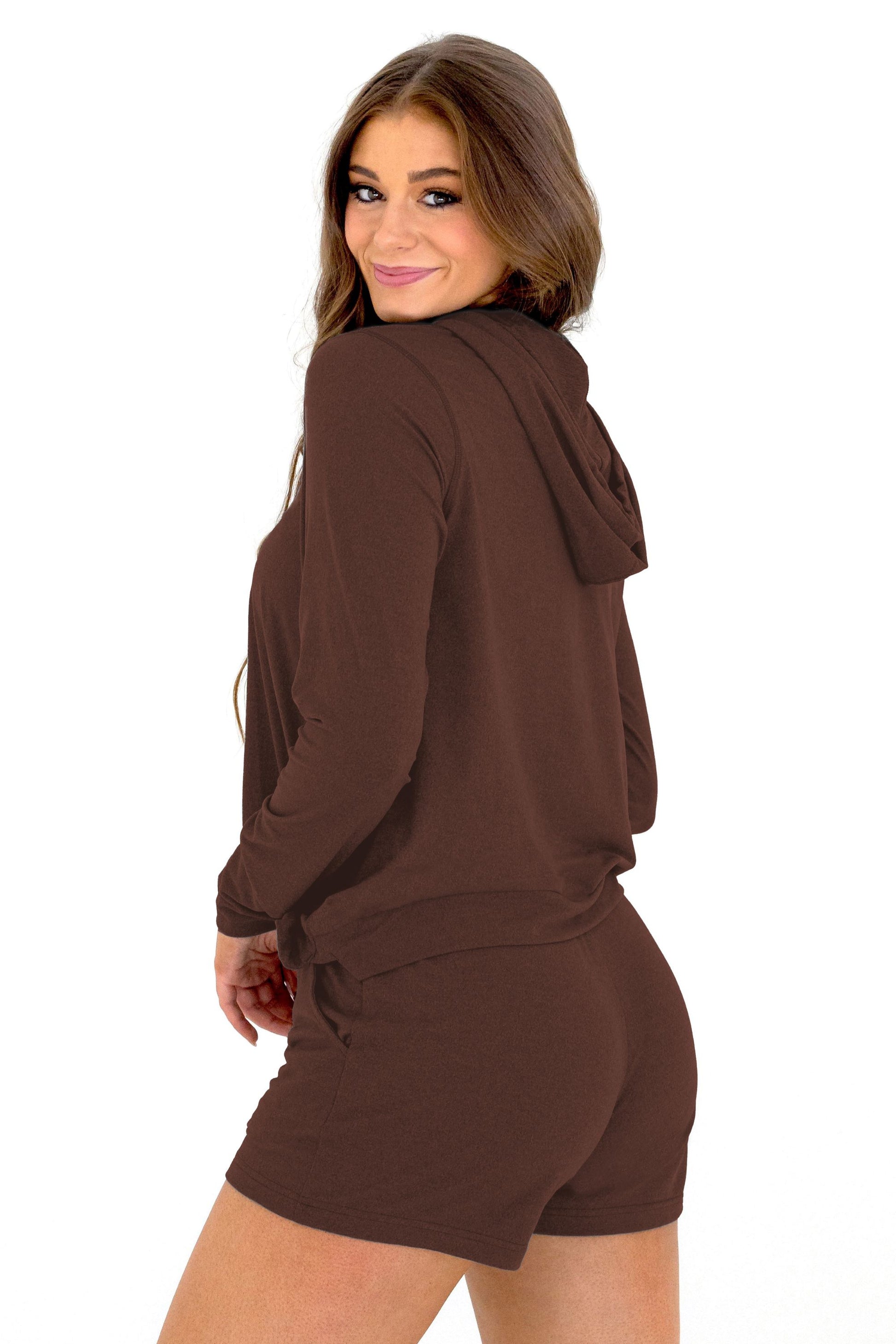 Women's Yoga Non-Zip Hoodie Mahogany image 0
