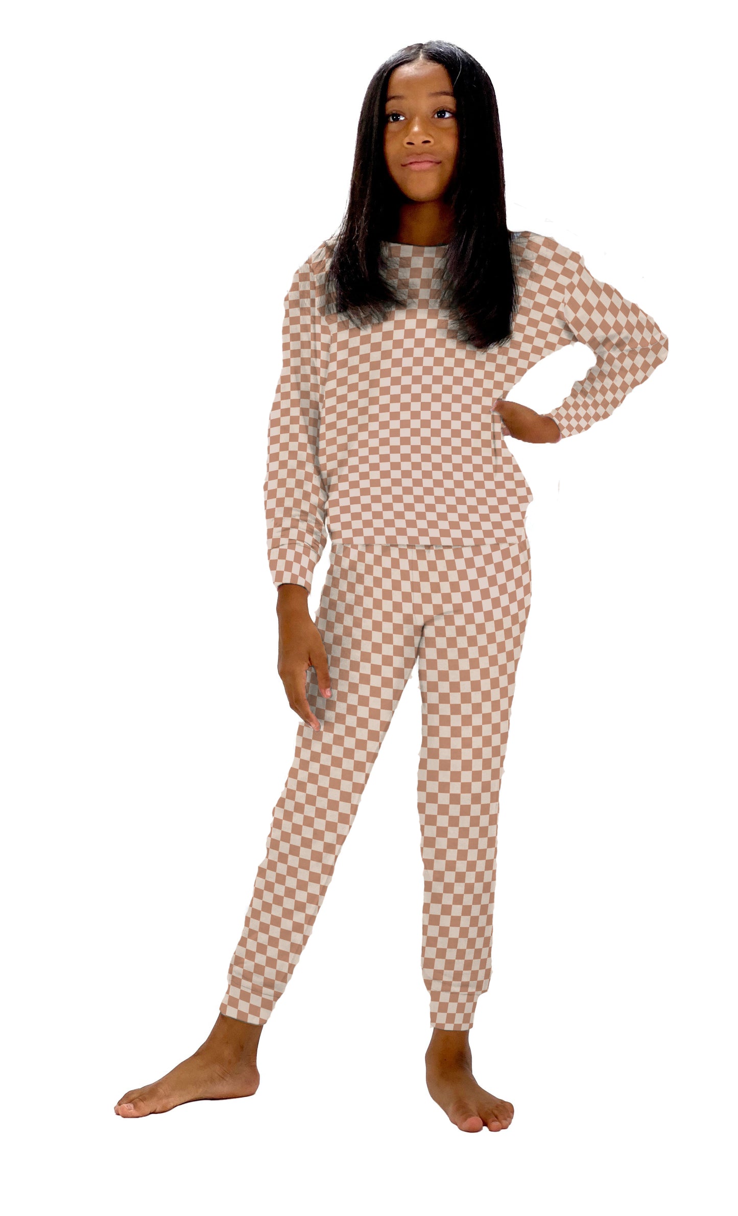 Kid's PJ Lounge Set Checkered image 0