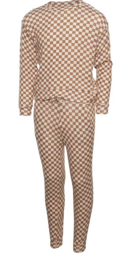 Kid's PJ Lounge Set Checkered image 1