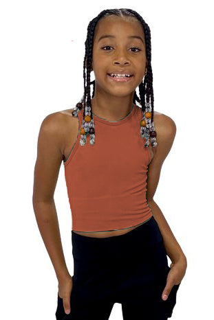 Girls' Chevron Crop Top Slate image 8