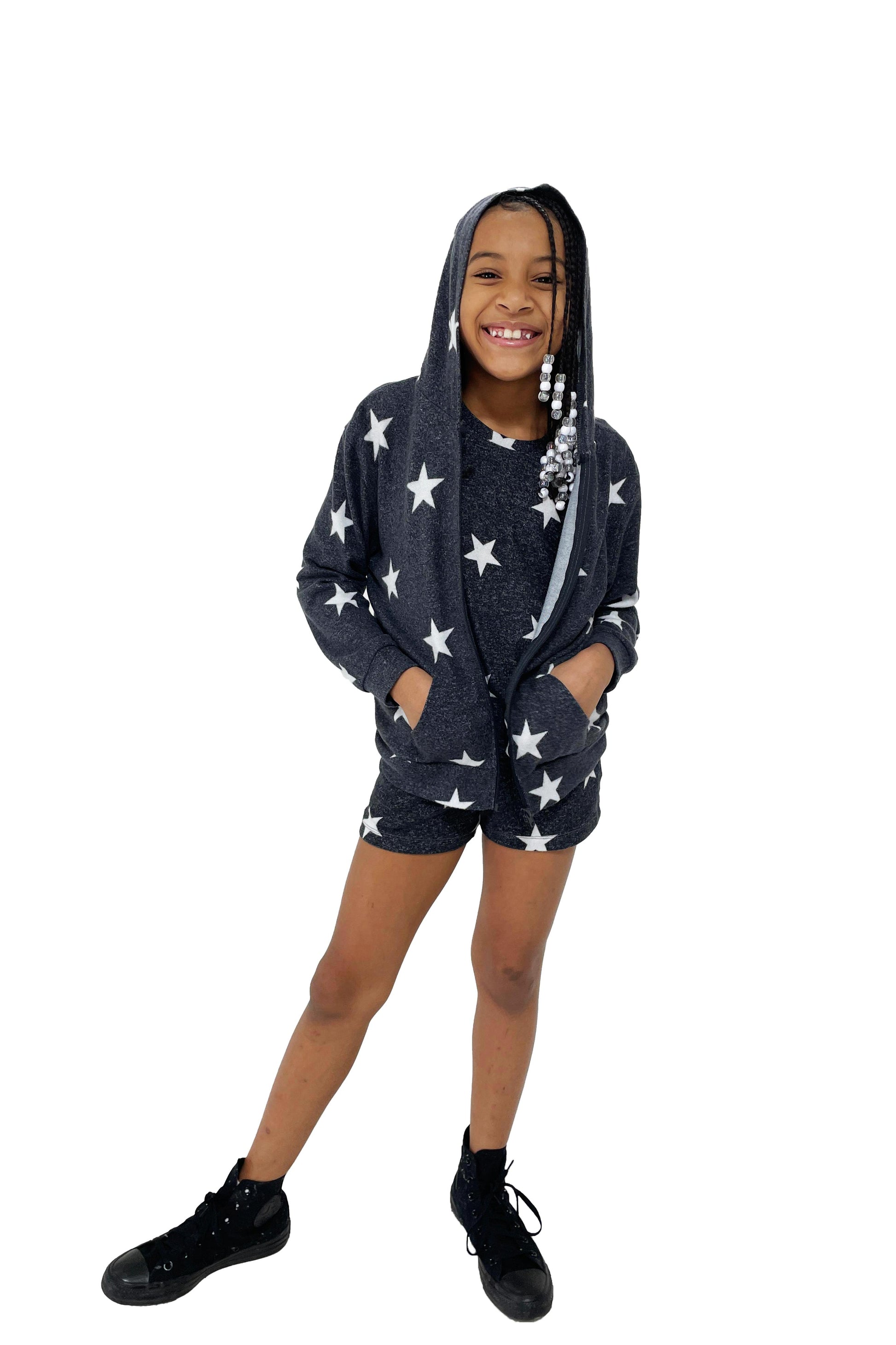 Lounge Set Hoodie and Short Tie Dye Lime Swirl image 8