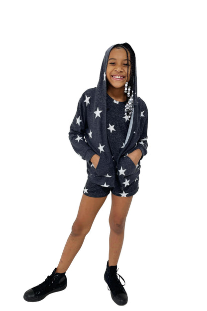Lounge Set Hoodie and Short Tie Dye Lime Swirl image 8